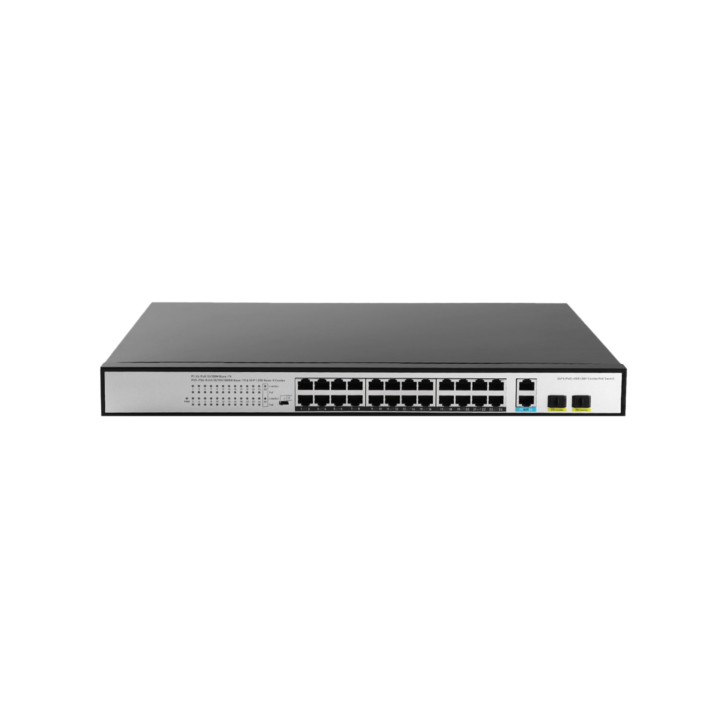 JideTech 100 Gigabit 26-Port PoE-Switch mit Schaltkapazität (324EP-2G2SFP)