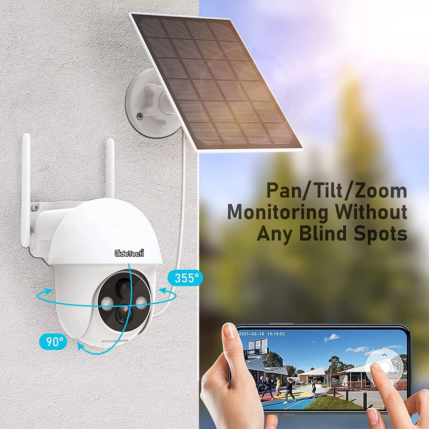 JideTech 2MP WLAN-Kamera mit 9600mAh Solarpanel (S50-SL2MPW)