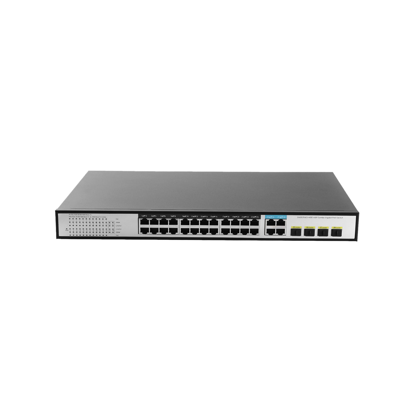 JideTech Gigabit 28-port PoE switch with Switching Capacity 56Gbps(324GP-4G4SFP)