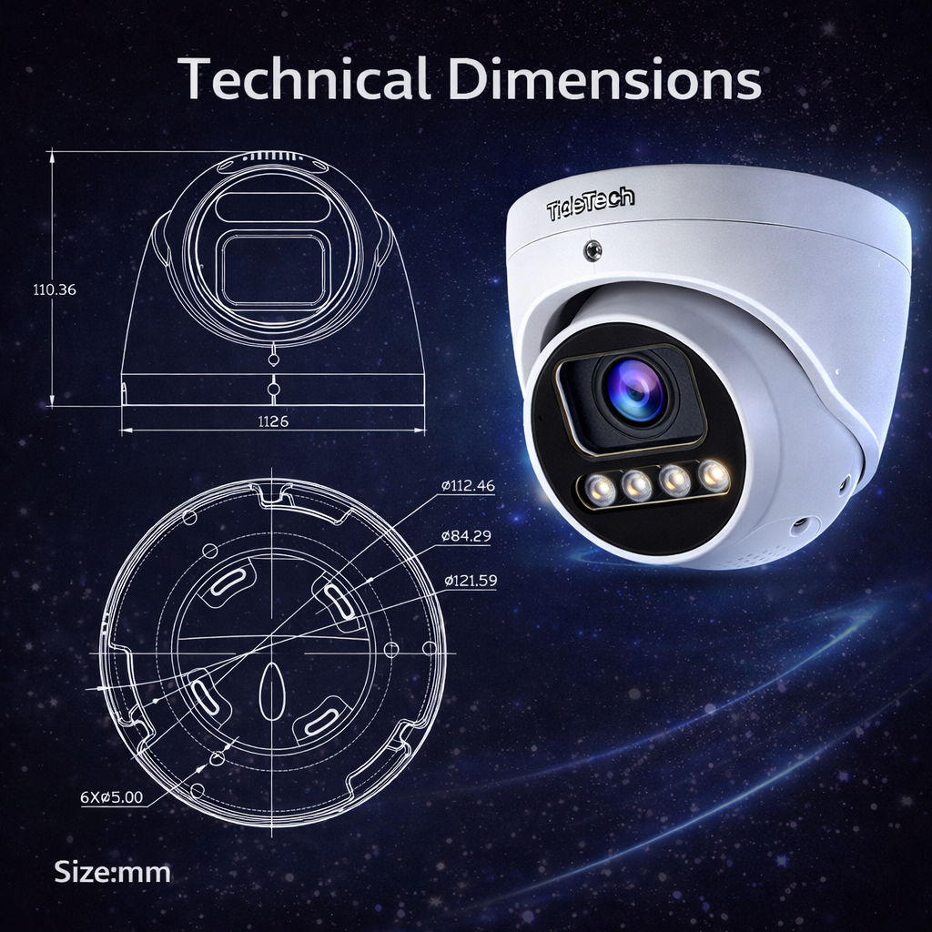 JideTech 5MP/8MP Wise-ISP PoE IP Dome Camera (DM15)