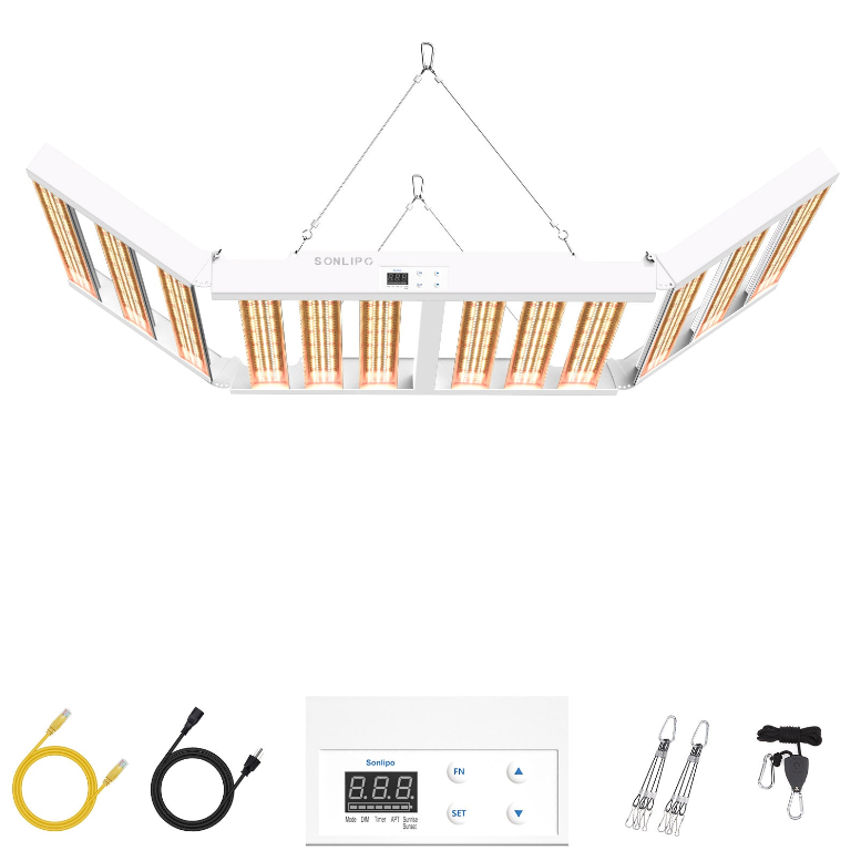 Sonlipo SPF6000PRO LED Grow Light 600W with Full Spectrum Veg & Bloom Dimmer Timer - 6x6ft Coverage