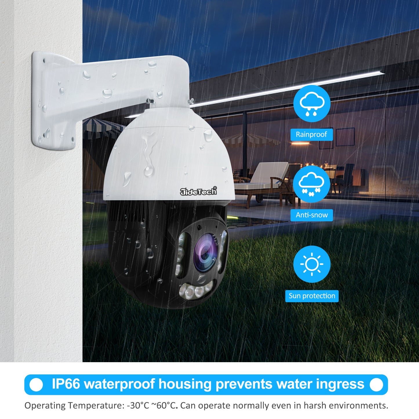 JideTech 4K Ultra HD POE IP-Kamera für Sicherheitsschutz (P10-20X-8MP)