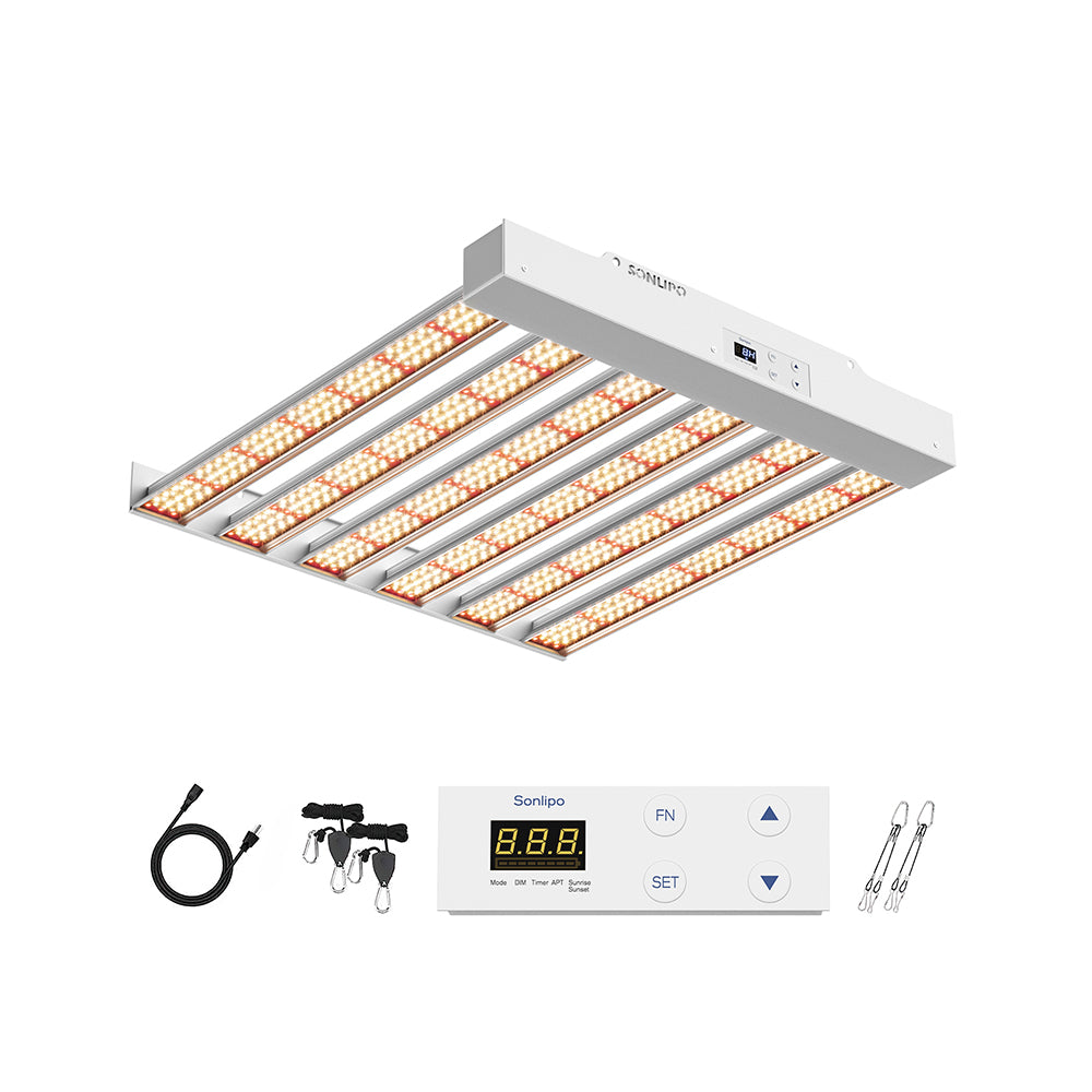 JideTech LED-Pflanzenlampe 200W 4x4ft Ausleuchtung Vollspektrum Wachstums- &amp; Blütephase Dimmer Timer (200W SPF2000PRO) 