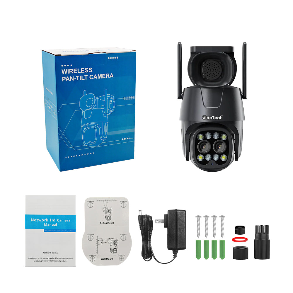 JideTech 8MP Dual Lens 4G Wi-Fi PTZ-Kameras (Q4-8MP4G) 