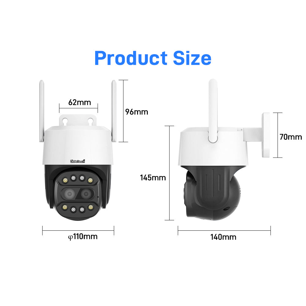 JideTech Dual Lens 4G Wi-Fi PTZ-Kameras (Q2-2-2MP4G) 