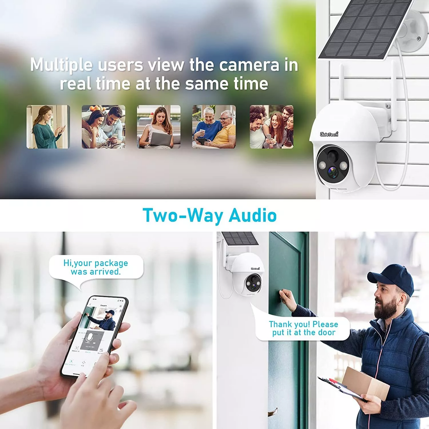 JideTech 2MP  WIFI Camera With 9600mAh Solar Panel (S50-SL2MPW)