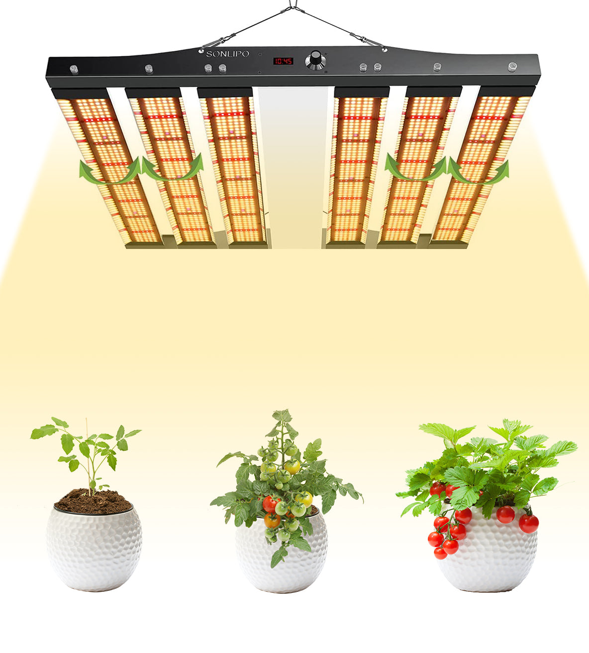 JideTech 2196 Samsung LEDs Vollspektrum LED-Pflanzenlampe 450 W Dimmbar für Indoor-Pflanzen und vertikale Landwirtschaft (SPC4500-450W) 