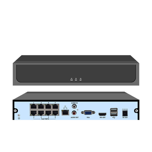 JideTech 8CH PoE NVR Network Video Recorder 1 HDD PORT (MN6108-P)