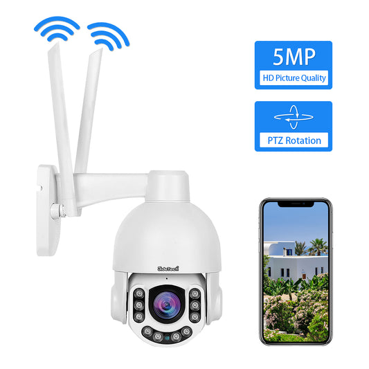 JideTech 5MP/8MP PTZ WiFi Camera Outdoor 5X Optical Zoom Camera with Auto-Tracking Camera