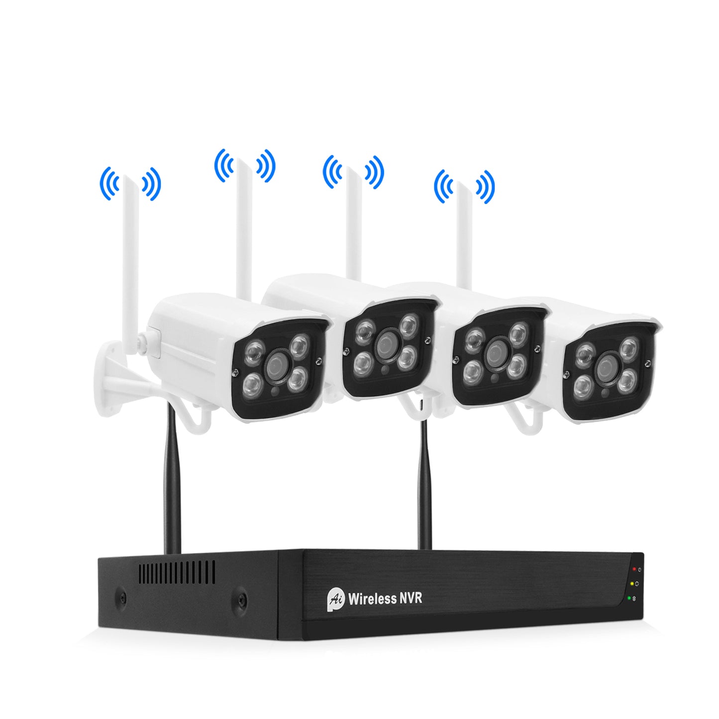 JideTech 4-Kanal-Funk-Sicherheitskamerasystem mit 1-TB-Festplatte, Komplettes Überwachungssystem, Bewegungsalarm, WLAN-NVR-System – Lagerware in Großbritannien – Kostenloser Versand 