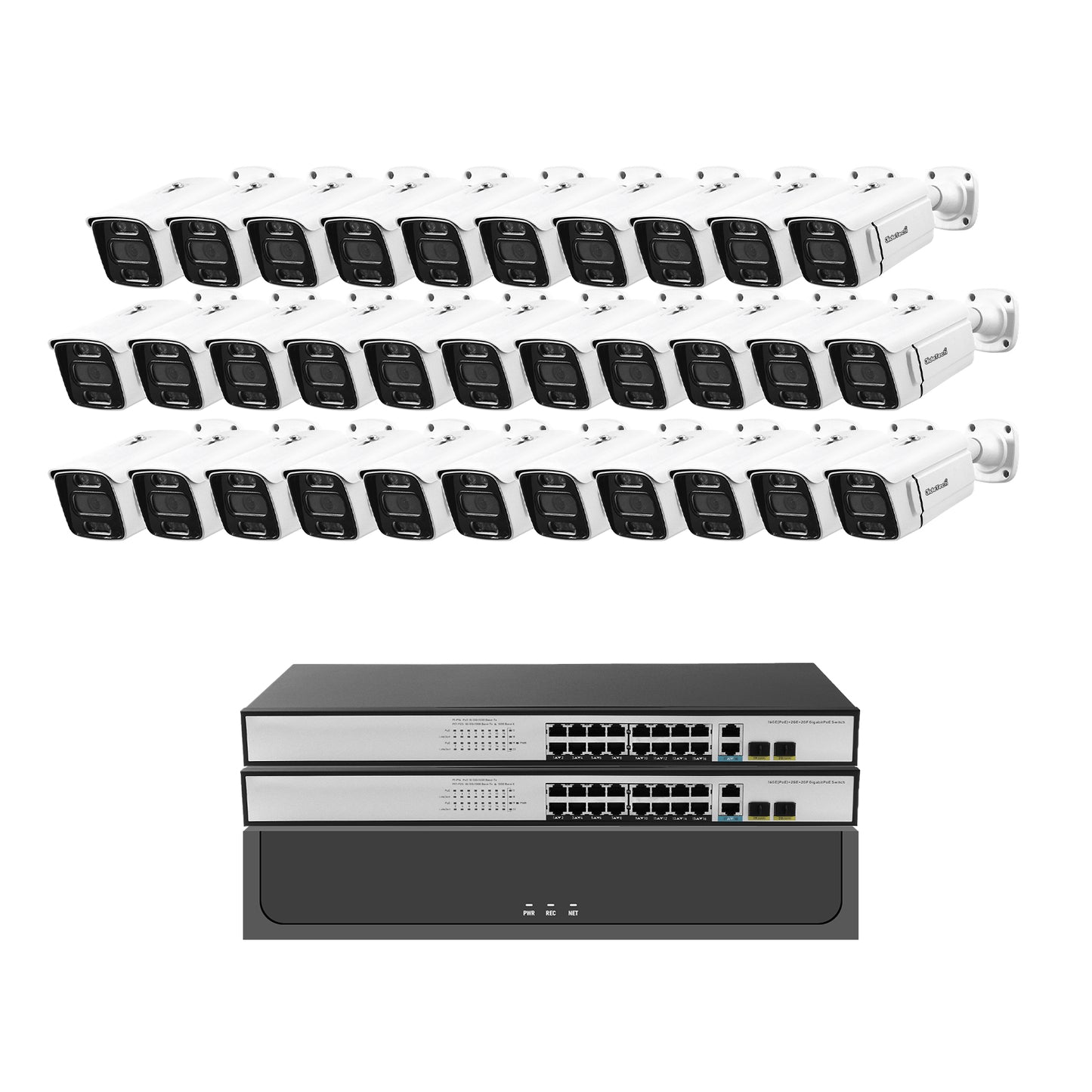 JideTech 5MP/8MP 32CH PoE CCTV-Kamera mit NVR Innen-/Außenkamera-Set (NK2-32H-5MP) 