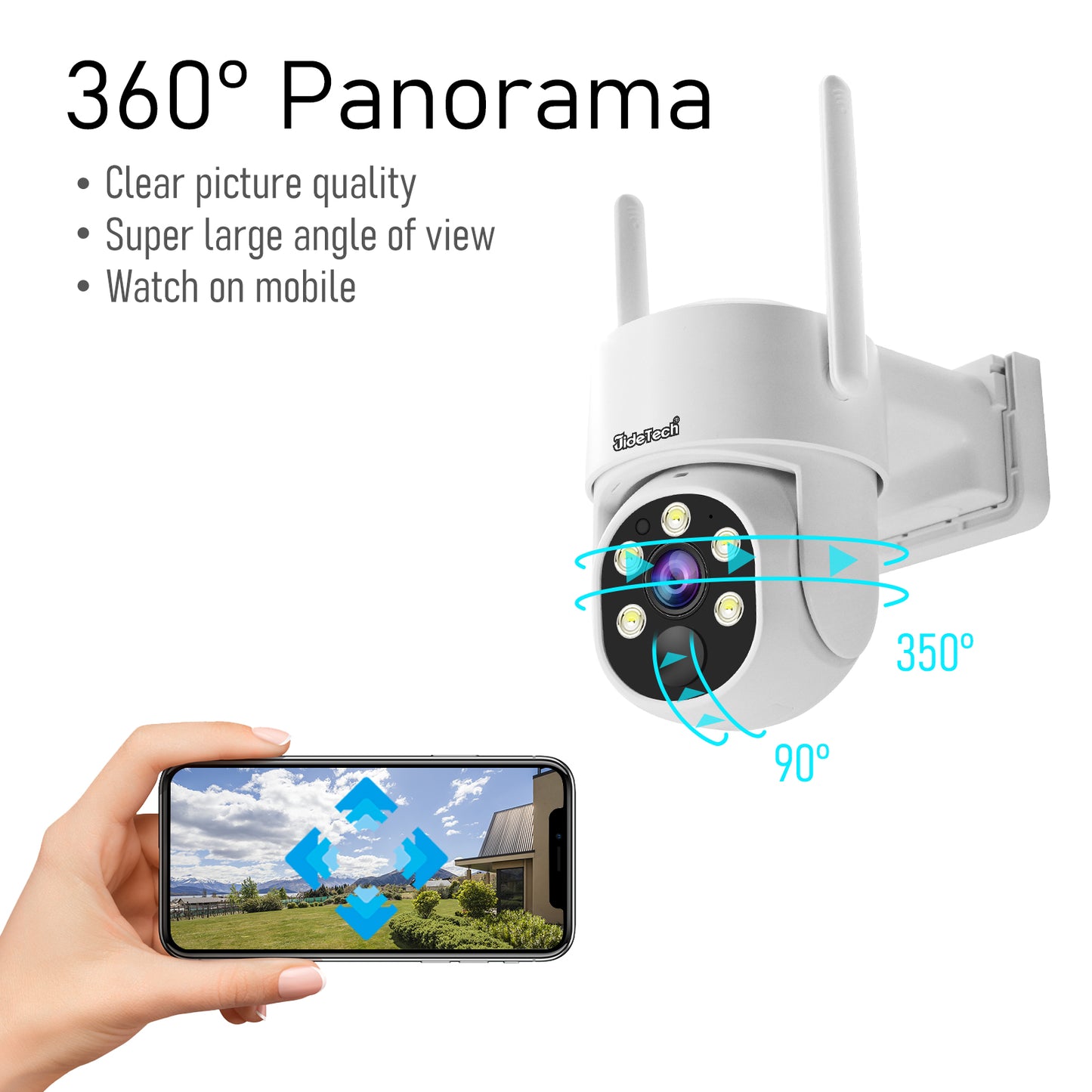 JideTech 4MP WIFI Mini Solarkamera mit intelligenter Warnung (S7-4MPW) 
