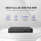 JideTech 20CH 8MP NVR Netzwerk-Videorekorder mit Unterstützung für 1HDD (MN3120B) 