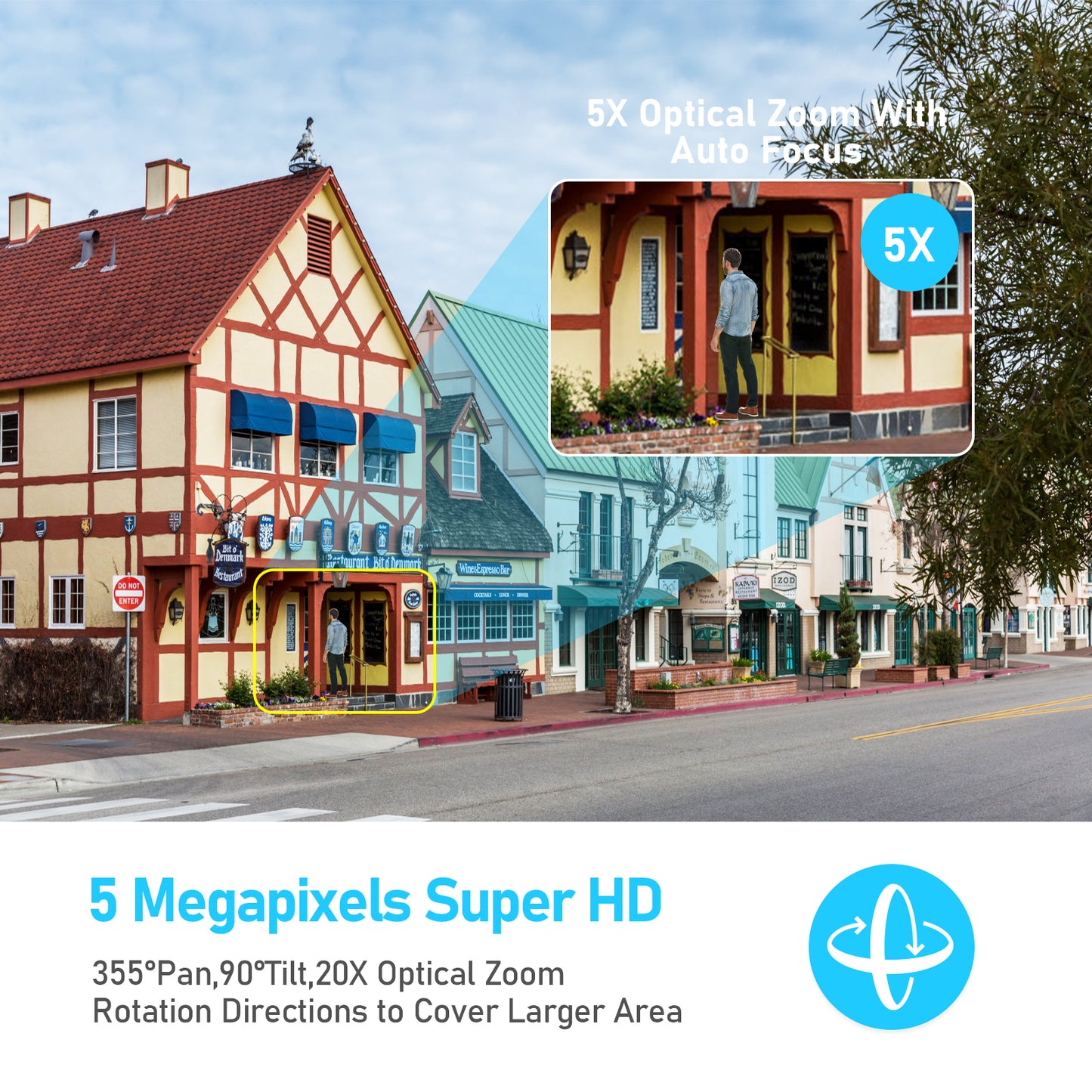 JideTech 5MP Wifi 5X Optical Zoom PTZ Camera (P1-5X-5MPW)