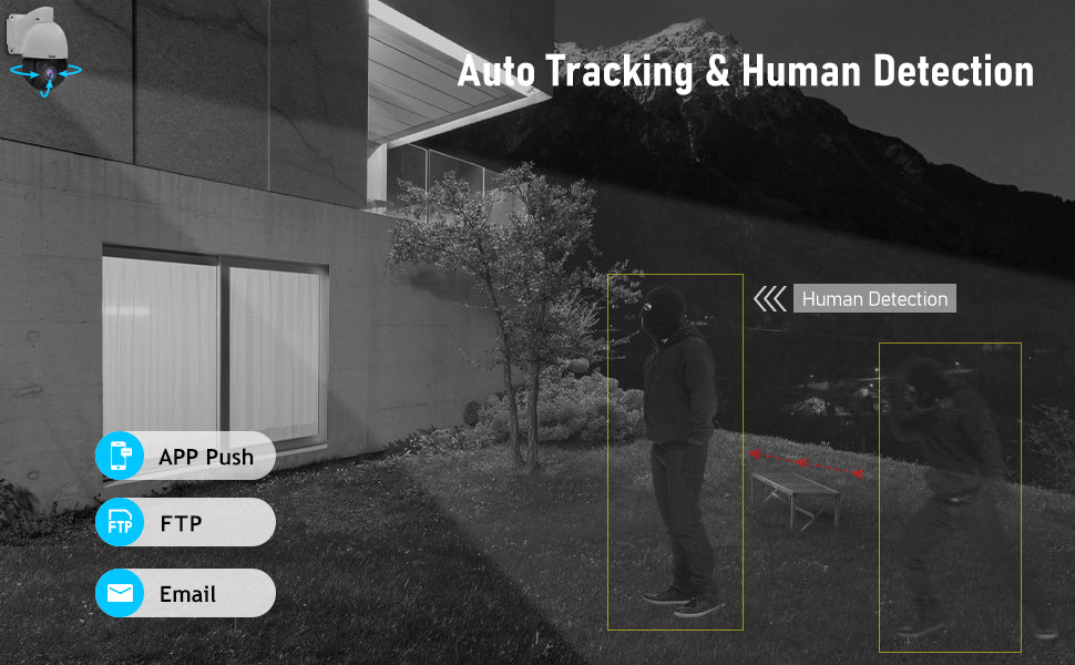 JideTech 5MP POE 20X Optischer Zoom PTZ IP-Sicherheitskamera Wasserdicht IP66 (P2-20X-5MP) 