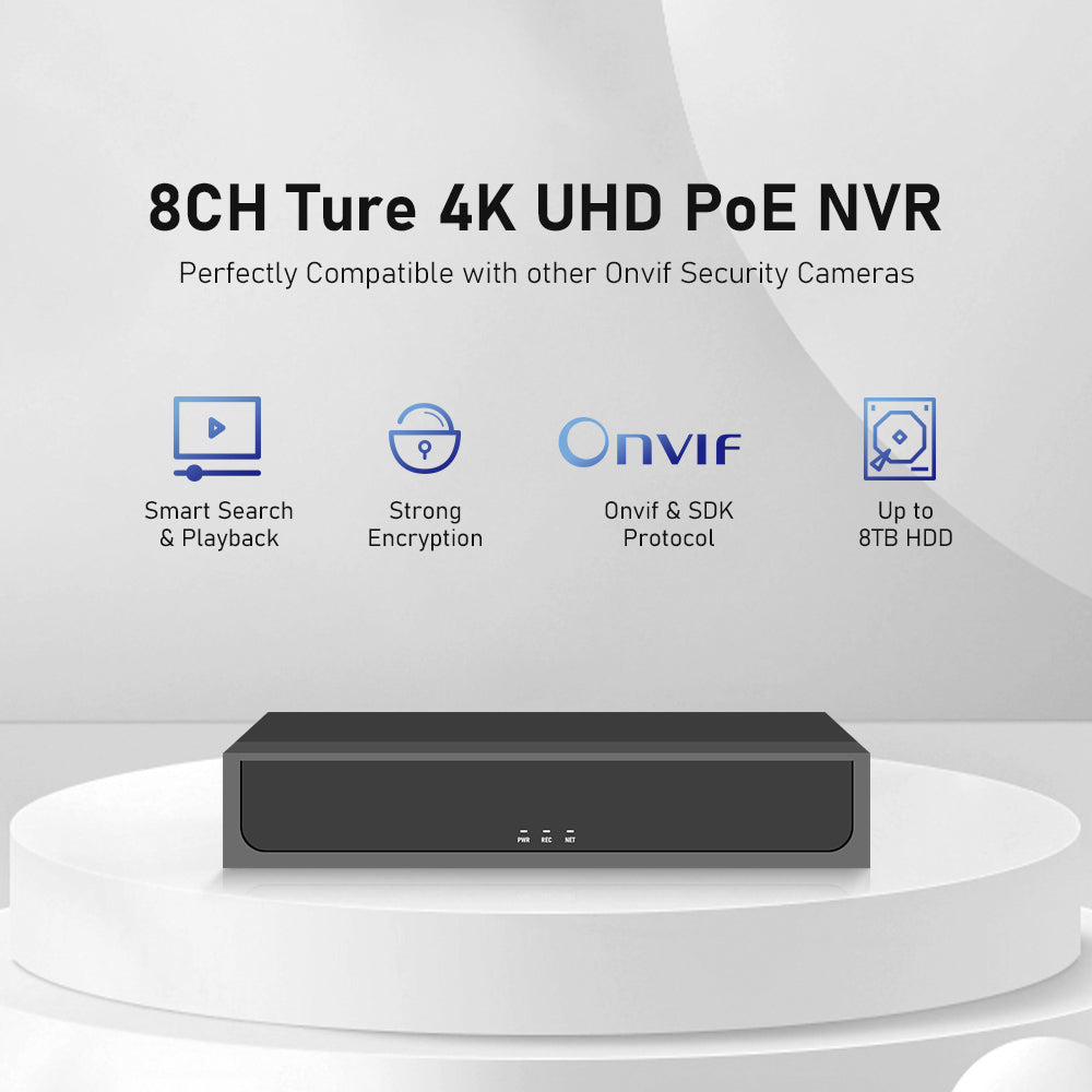 JideTech 8CH PoE NVR Network Video Recorder 1 HDD PORT (MN6108-P)