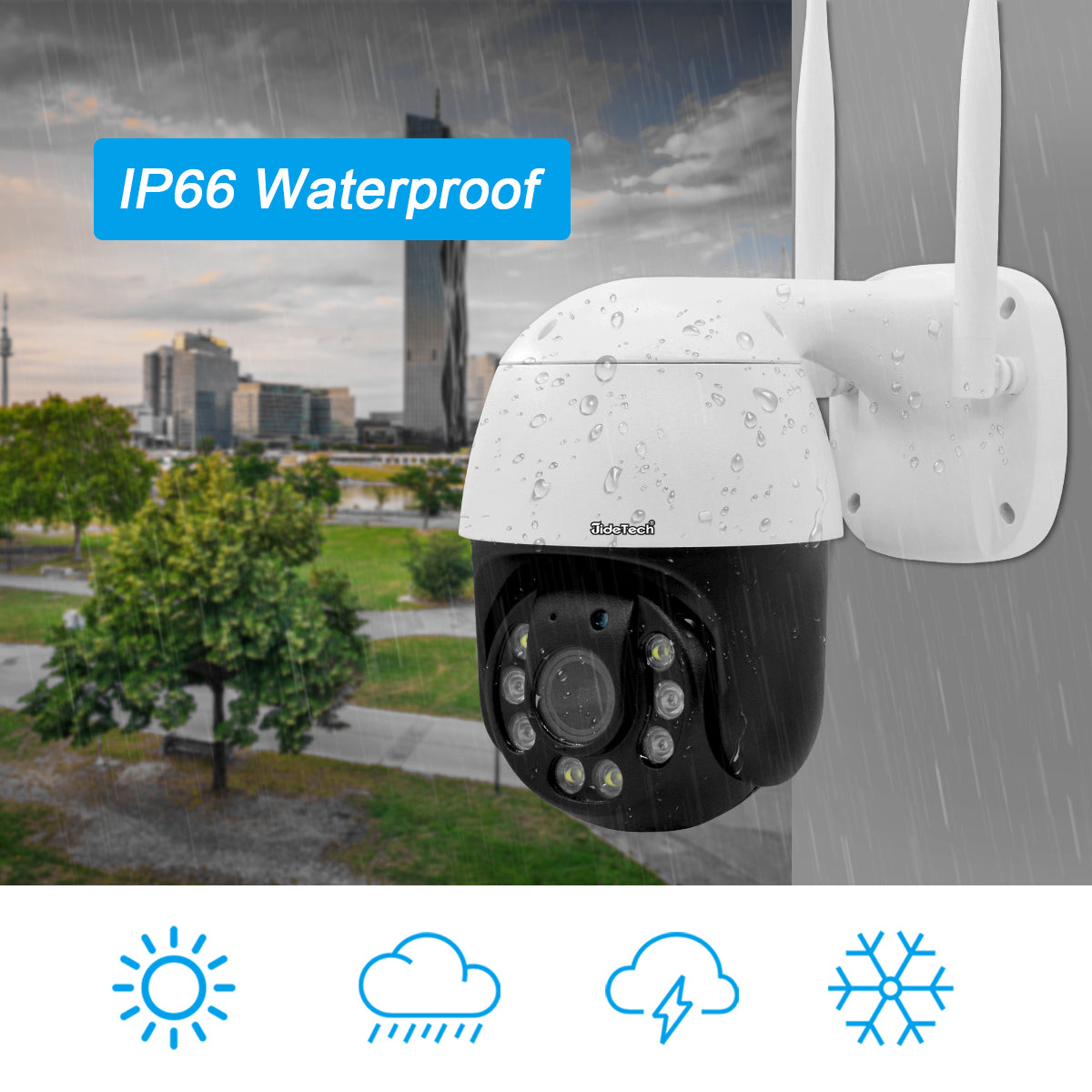 JideTech 5MP 5X Zoom Wi-Fi &amp; 4G PTZ IP-Kamera mit europäischer SIM-Karte (P16-5MPW-4G) 