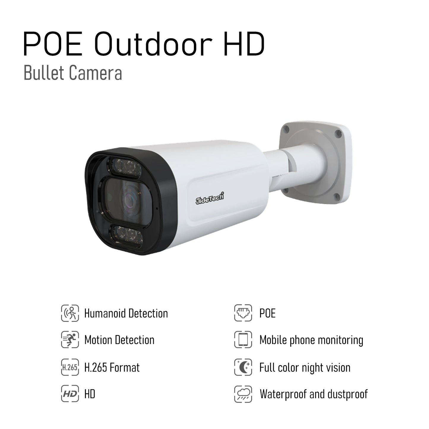 JideTech 5MP/8MP POE Bullet-Kamera Outdoor-IP-Kamera (BC5V-5MP) 