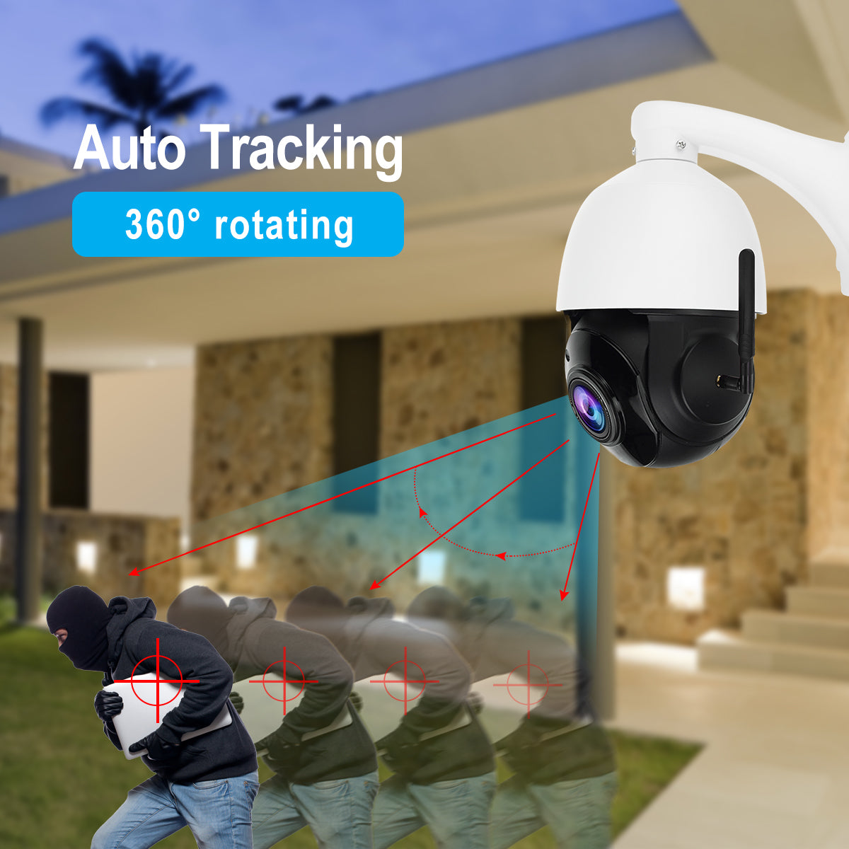 JideTech 5MP/8MP WIFI 20X Zoom PTZ IP-Kamera (P2-20X-5MPW)
