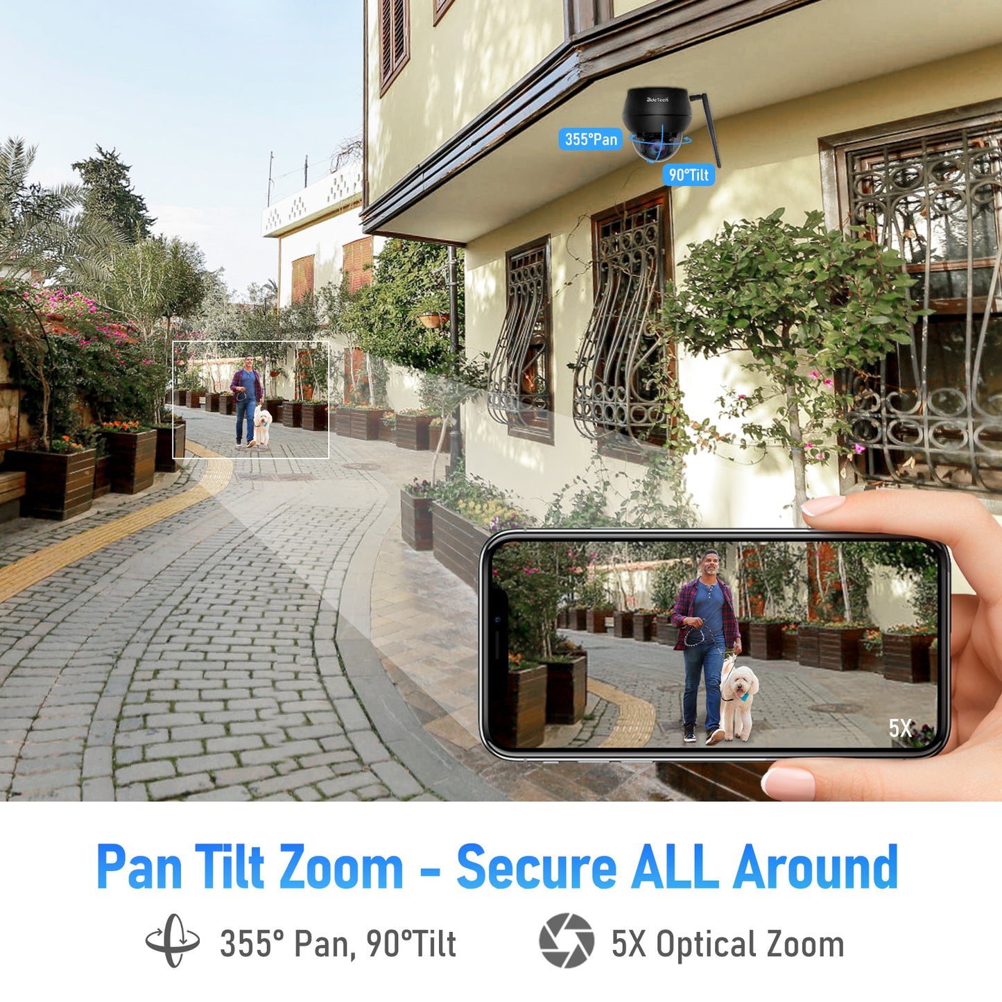 JideTech 5MP Wifi 5X Optical Zoom PTZ Kamera (P1-5X-5MPW)