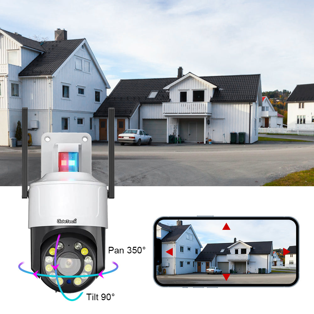 JideTech 3.5inch 5X Zoom WiFi (Red & Blue Alert ) PTZ Camera  (Q6-5X-8MPW)