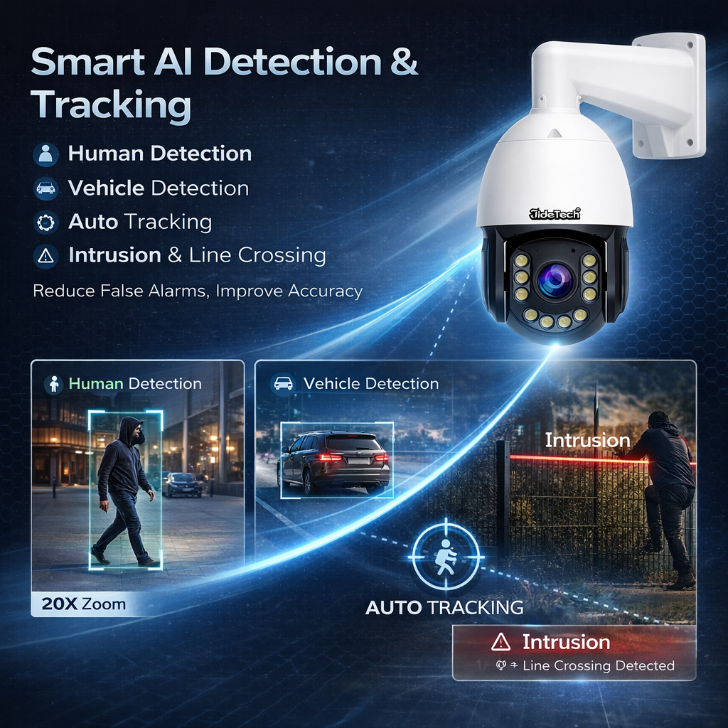 JideTech 8MP 36X Optical Zoom IR Distance 500M PoE PTZ IP Camera (P22)