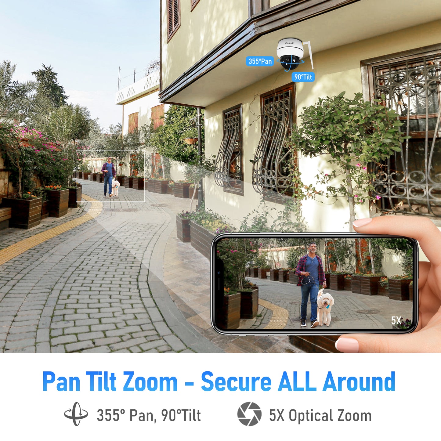 JideTech 5X 8MP Wi-Fi 2.5-inch Metal PTZ Camera (P1 Plus-5X-8MPW)