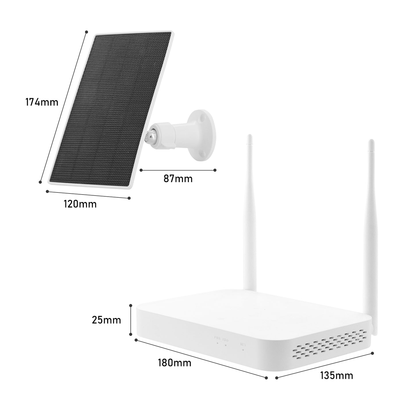 JideTech WIFI 4MP 4CH Mini-Solarkamera-Set (NK7-4H-4MPW)