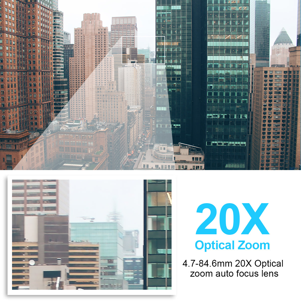 JideTech 5MP/8MP WIFI 20X Zoom PTZ IP-Kamera (P2-20X-5MPW)