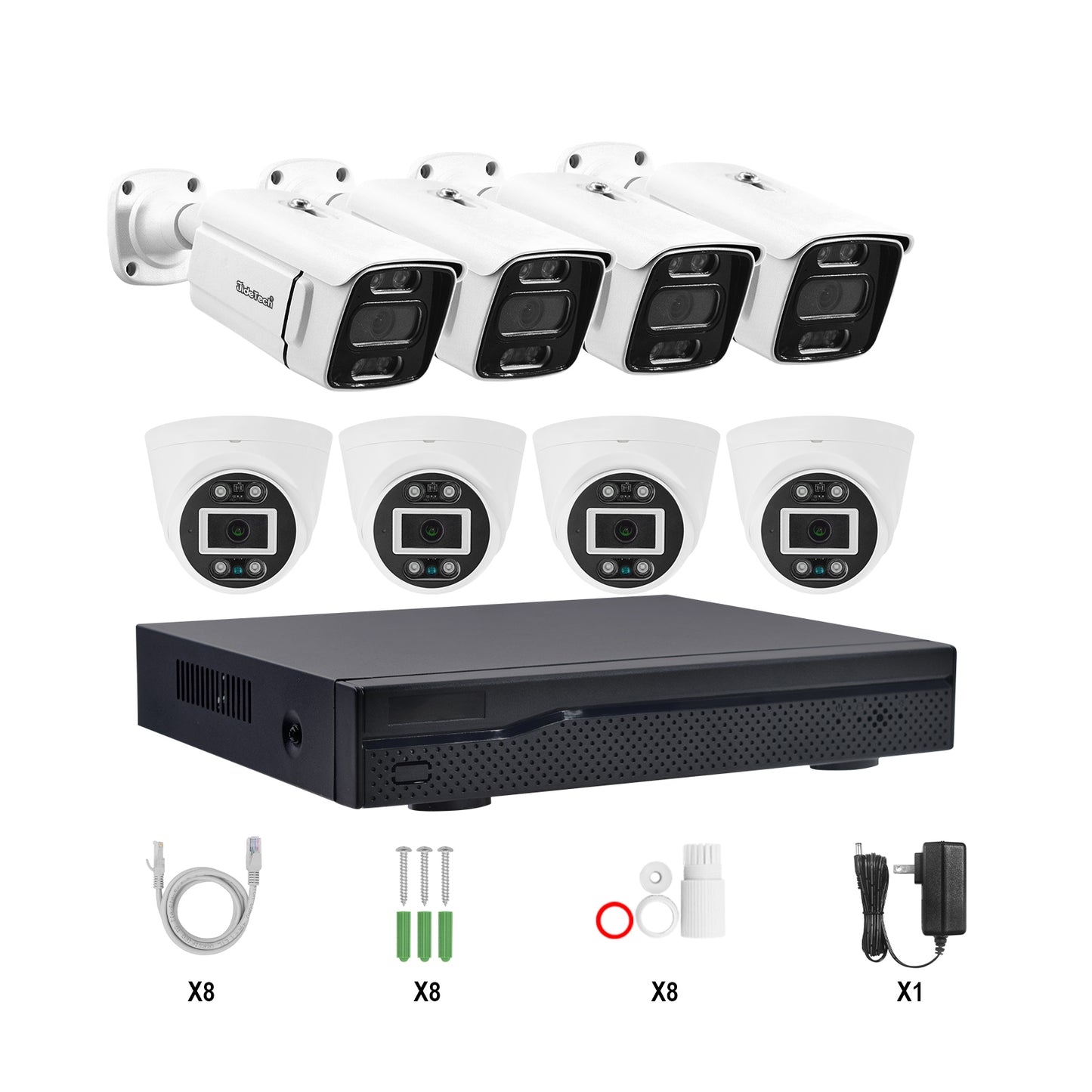 JideTech 5MP/8MP 8CH POE PTZ Kameras IP-Sicherheitskamerasystem (NK13-8H-5MP) 