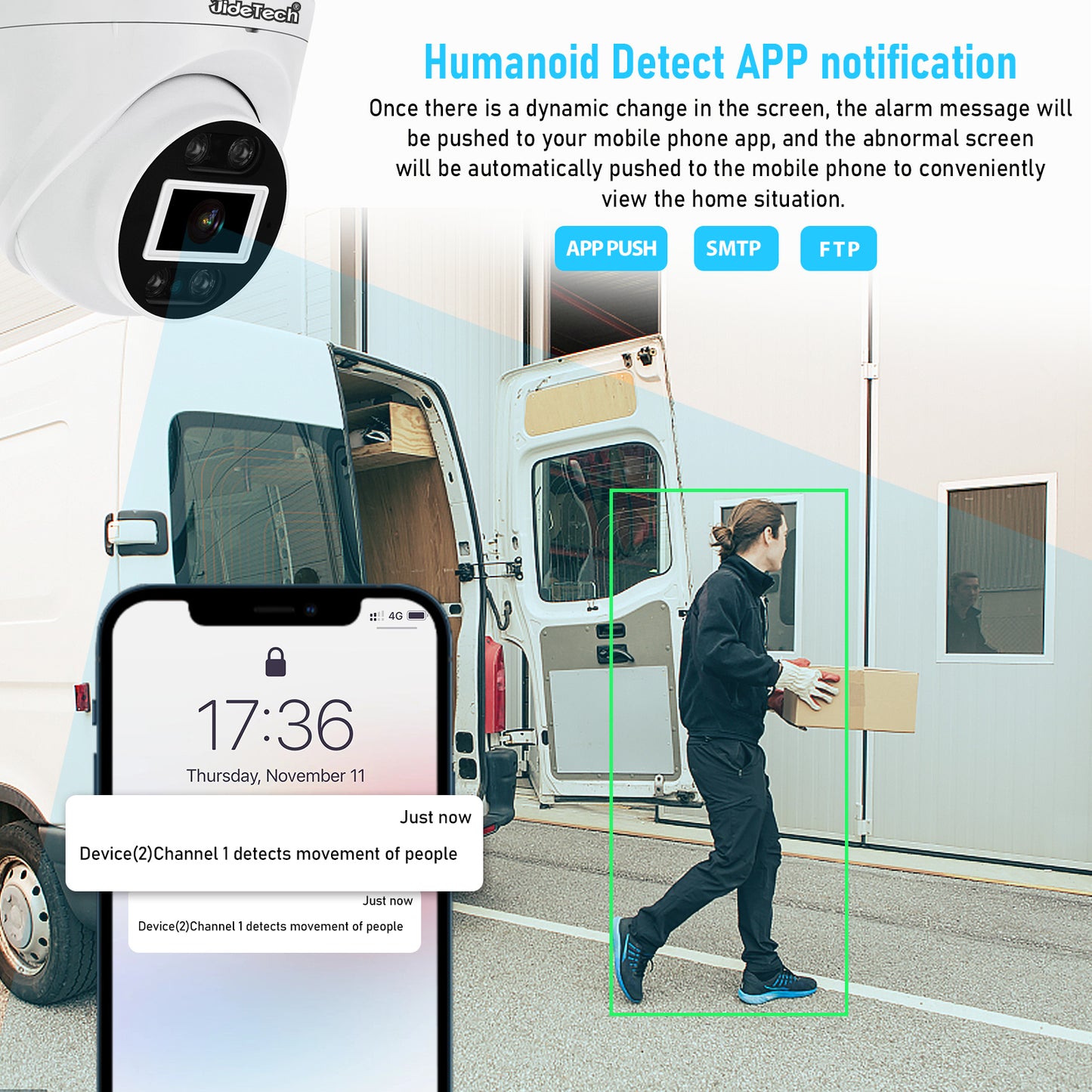 JideTech 5MP/8MP 8CH POE PTZ Kameras IP-Sicherheitskamerasystem (NK13-8H-5MP) 