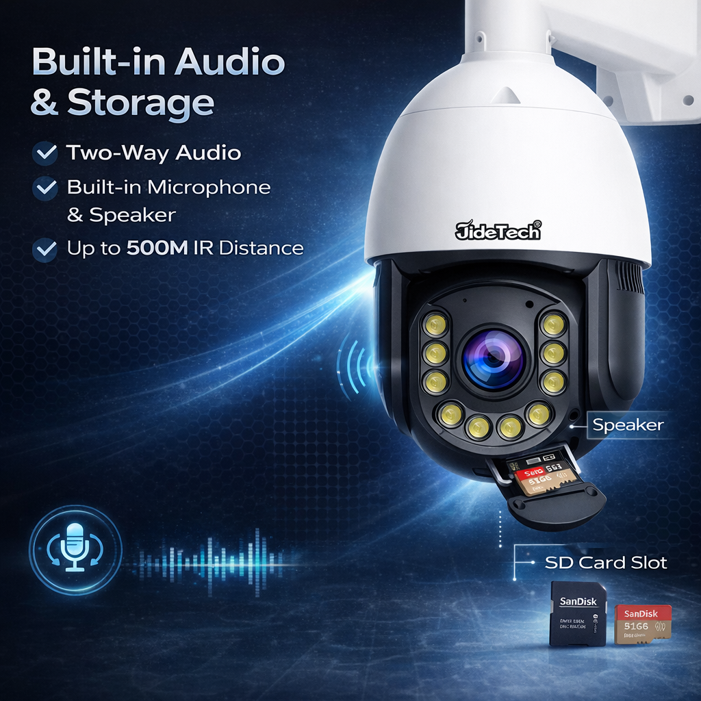 JideTech 8MP 36X Optical Zoom IR Distance 500M PoE PTZ IP Camera (P22)