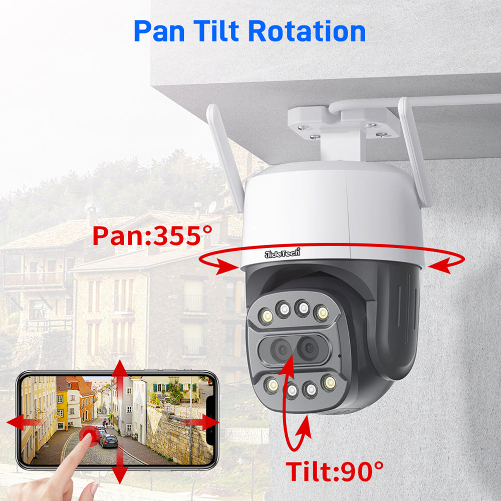 JideTech Dual Lens 4G Wi-Fi PTZ-Kameras (Q2-2-2MP4G) 