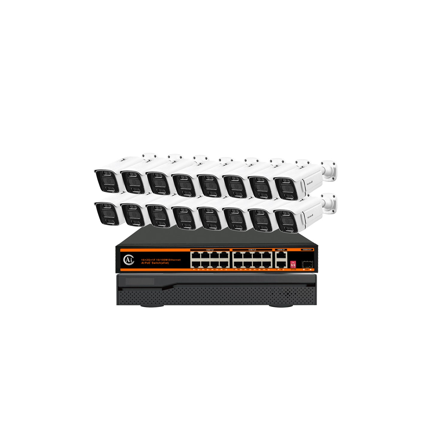 JideTech 5MP/8MP 16-Kanal PoE-Sicherheitskamerasysteme mit NVR (NK2-16H-5MP) 