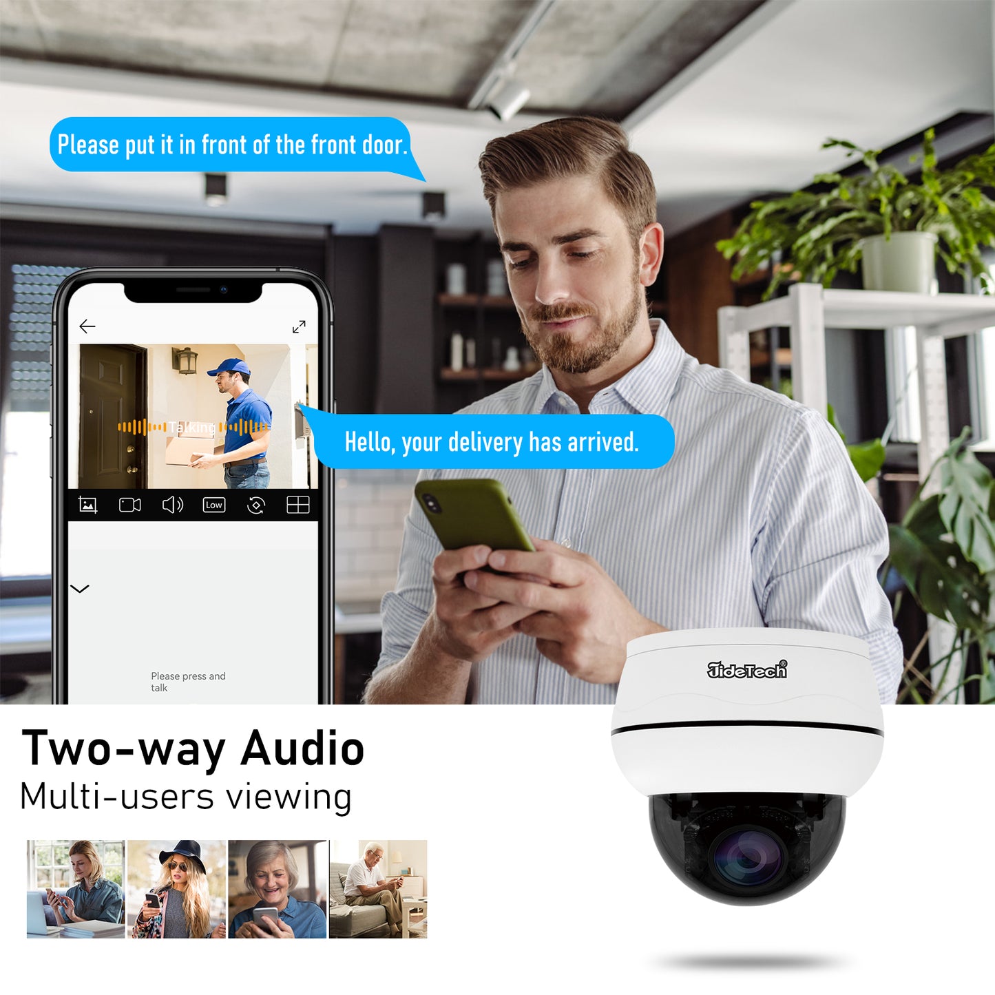JideTech 5MP/8MP PoE Dome PTZ Camera 5X Zoom Auto Tracking Compatible HIKVISION (P1 PLUS-5X-5MP/8MP)