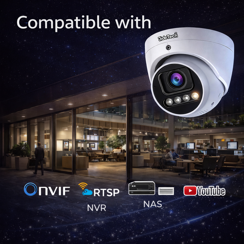 JideTech 5MP/8MP Wise-ISP PoE IP Dome Camera (DM15)