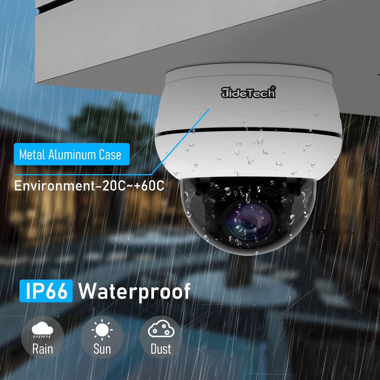 JideTech 5MP/8MP PoE Dome PTZ Camera 5X Zoom Auto Tracking Compatible HIKVISION (P1 PLUS-5X-5MP/8MP)