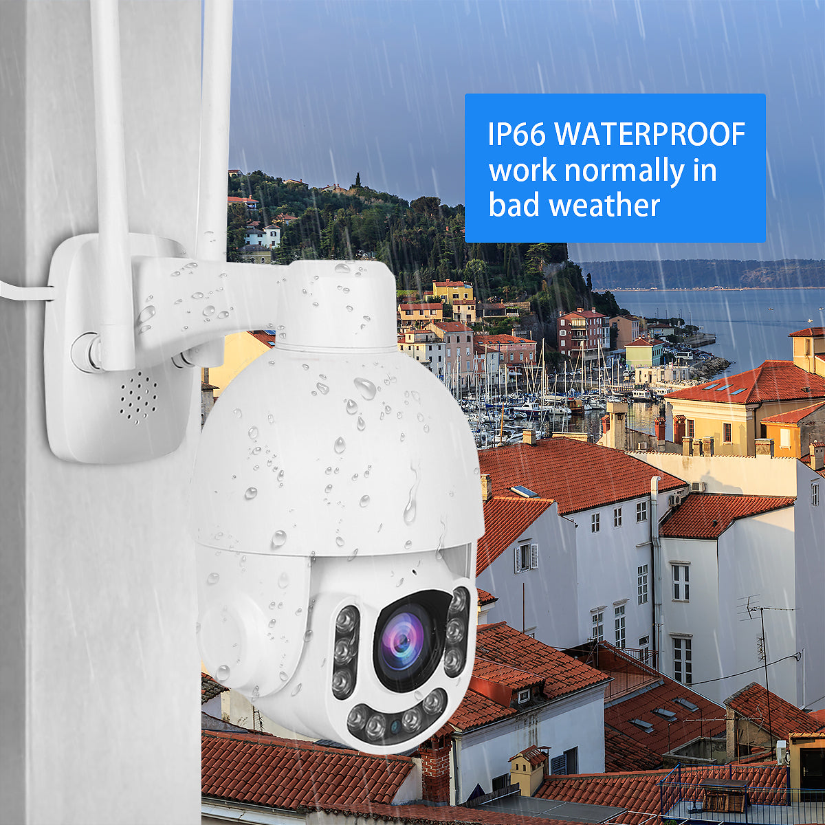 JideTech 5MP/8MP PTZ WiFi Camera Outdoor 5X Optical Zoom Camera with Auto-Tracking Camera