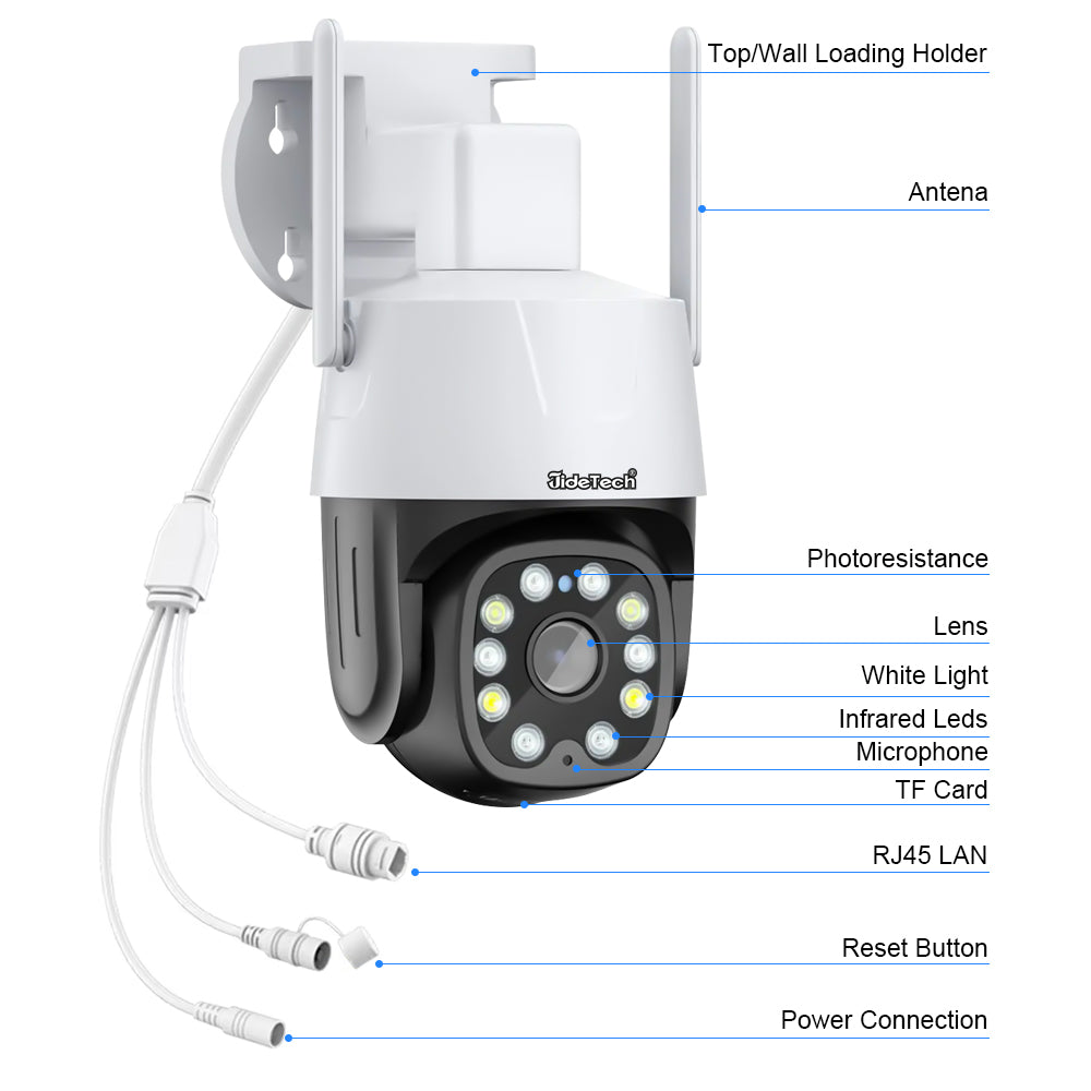 JideTech 5MP Mini 4G PTZ-Kamera (Q3-4MP4G) 