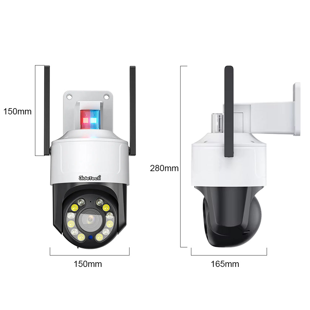 JideTech 3.5inch 5X Zoom WiFi (Red & Blue Alert ) PTZ Camera  (Q6-5X-8MPW)