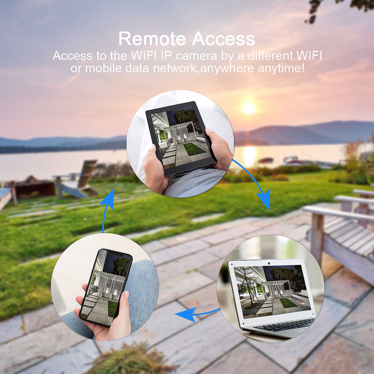 JideTech 5MP/8MP PTZ WiFi Camera Outdoor 5X Optical Zoom Camera with Auto-Tracking Camera