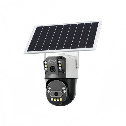 JideTech 4G LTE Solar AOV PTZ Camera 6MP with 8W Solar Panel & 16000mAh Battery(D3)