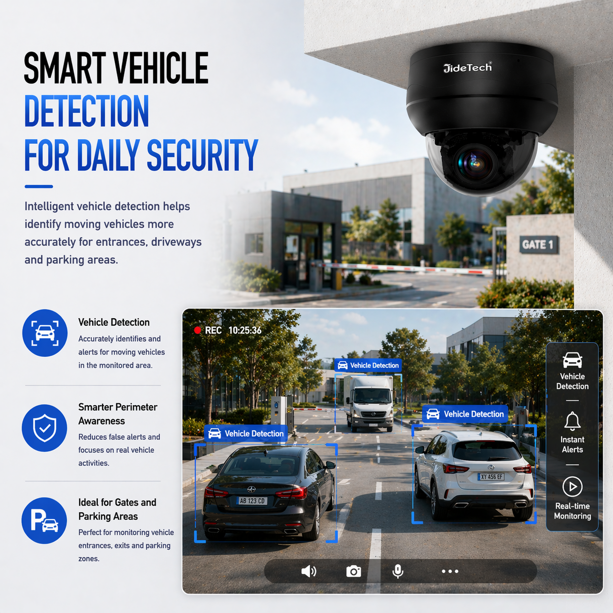JideTech 8MP 10X Zoom (Hybrid zoom) PoE Dome PTZ IP Camera (P1 PLUS)