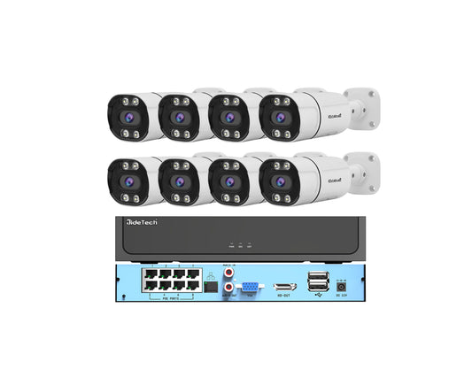 JideTech 8H 8MP Professional PoE CCTV System POE NVR Kits) (NK2-8H-8MP)