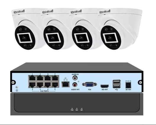 JideTech 5MP/8MP 4-Kanal PoE Sicherheitskamerasystem IP-Kamera NVR-Kits (NK5-4H-5MP)