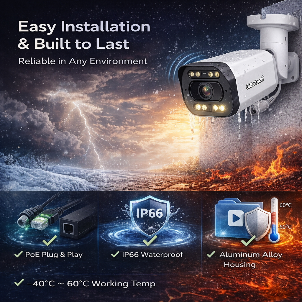 JideTech 5MP 5X Motorized Zoom Full Color Night Vision PoE IP Camera (BC2V-5MP)
