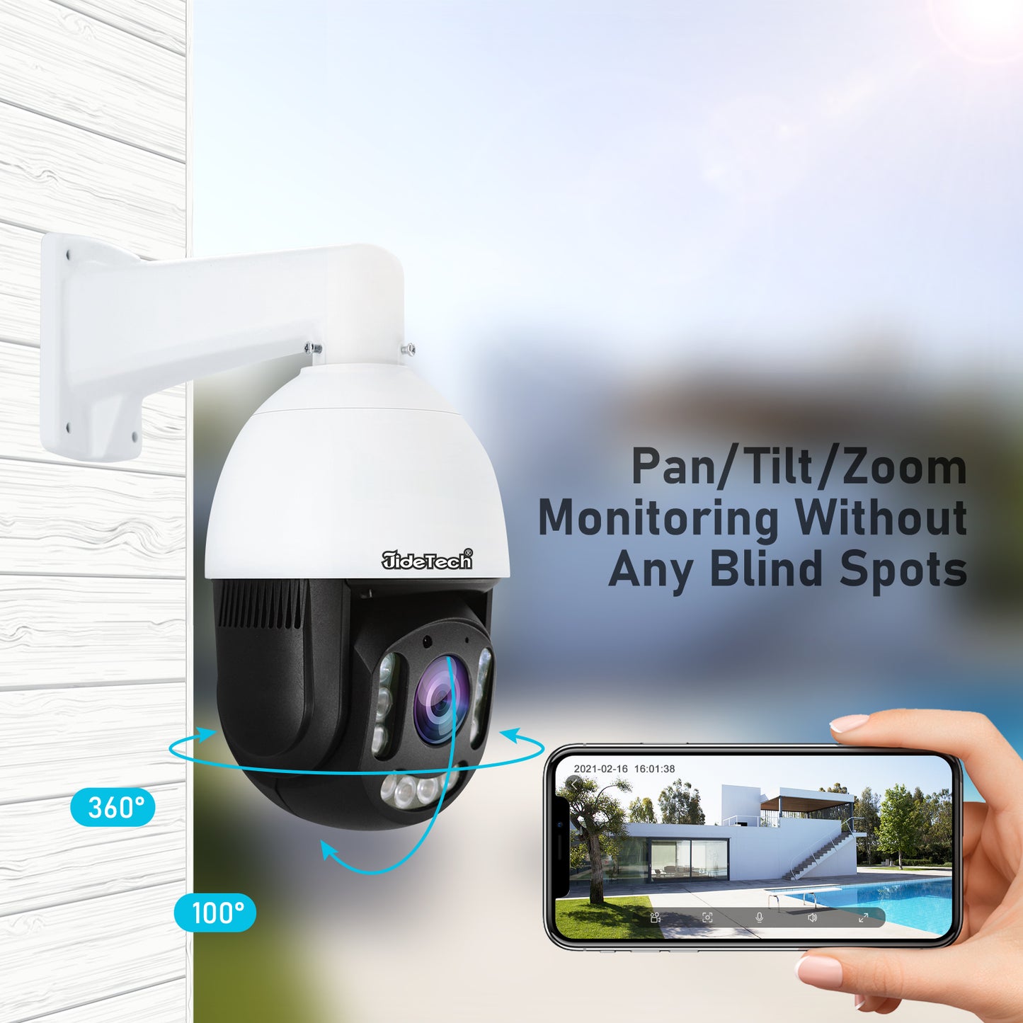 JideTech 4K Ultra HD 200X Zoom POE IP Camera for Security Protection (P10-200X-8MP)