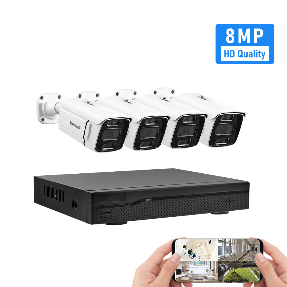 JideTech 4H 8MP Kabelgebundenes PoE-Sicherheitssystem (NK2-4H-8MP) 