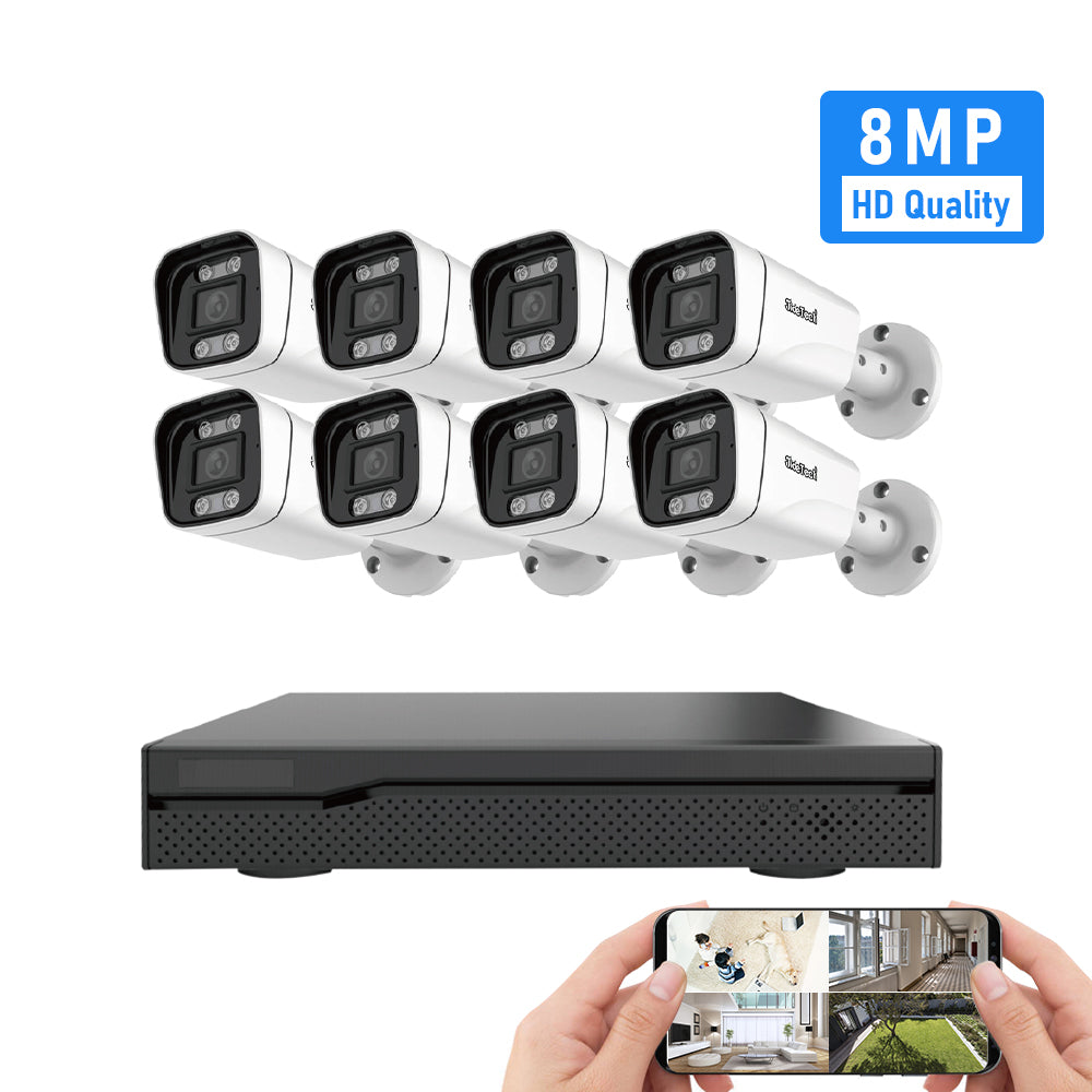 JideTech 8-Kanal 4K Sicherheitsüberwachungsset 8MP CCTV-Sicherheitskameras (NK3-8H-8MP)