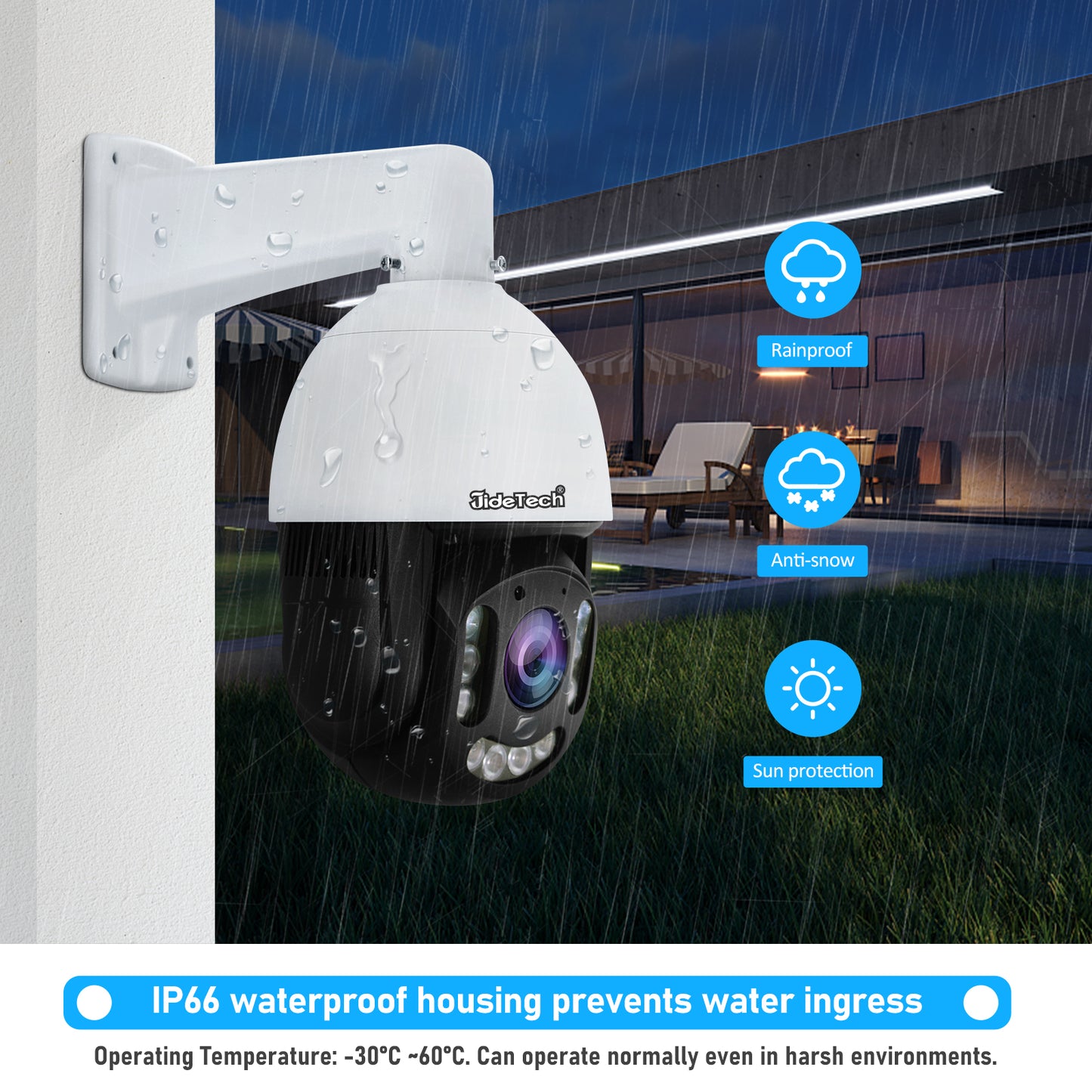 JideTech 5MP/8MP 20X Zoom Outdoor PTZ Surveillance Camera (P10-20X-5MP/8MP)